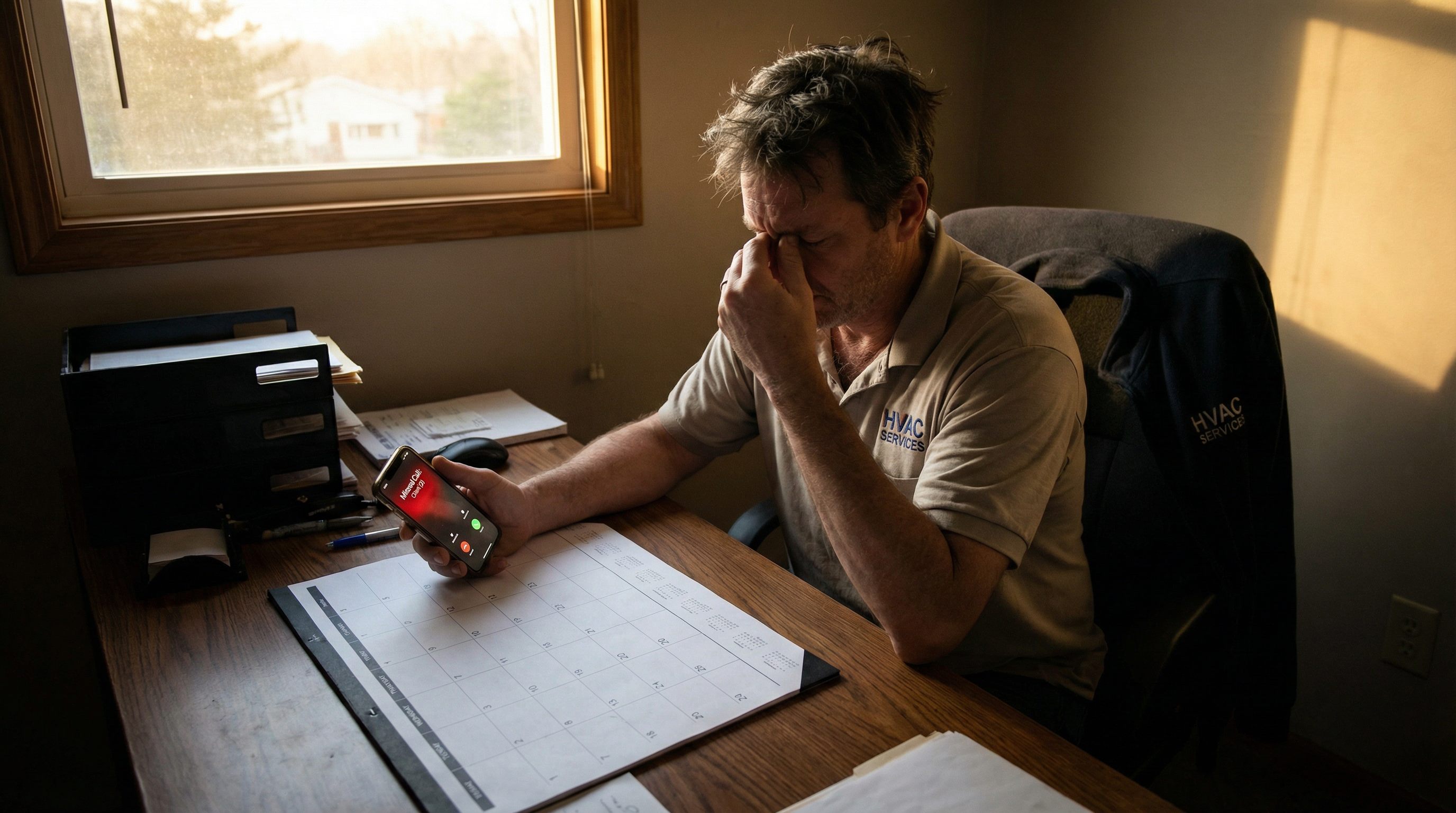 Frustrated HVAC business owner